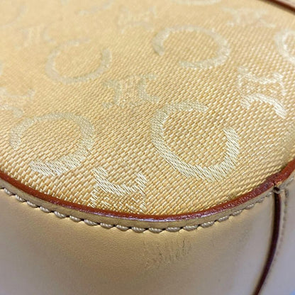 Celine Tote Bag C Macadam Pattern Beige Leather