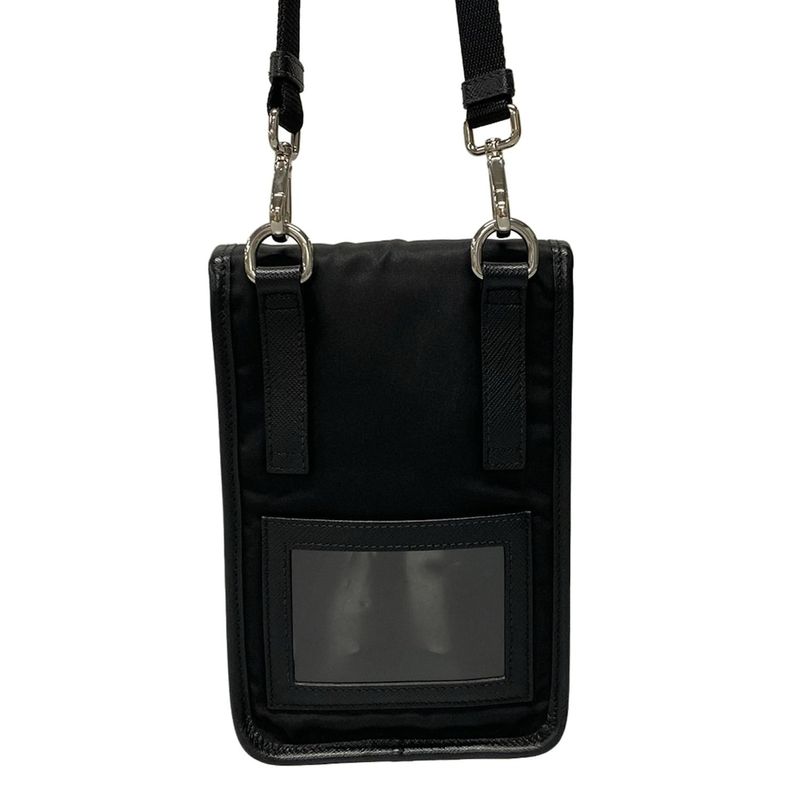 Prada Shoulder Bag Tessuto Shoulder 2zh109 Black Phone Pochette /re-nylon