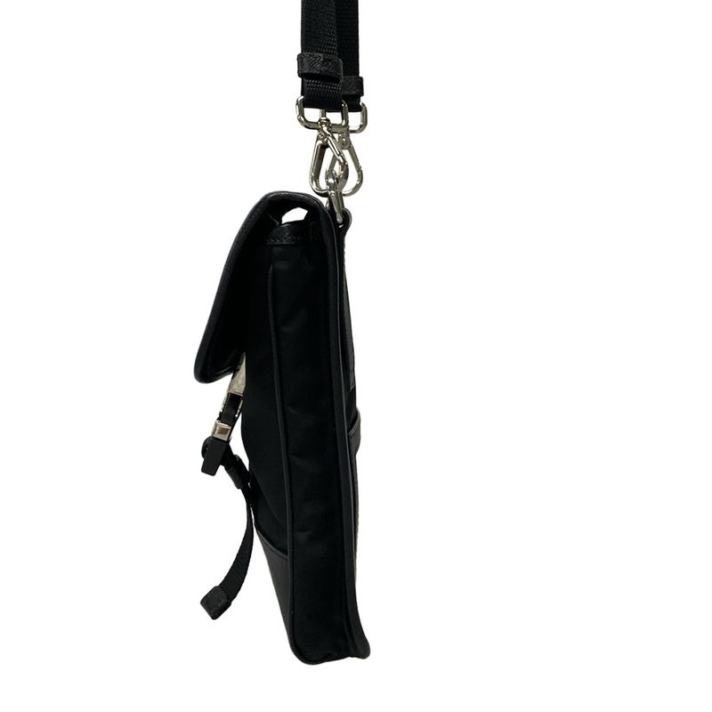 Prada Shoulder Bag Tessuto Shoulder 2zh109 Black Phone Pochette /re-nylon