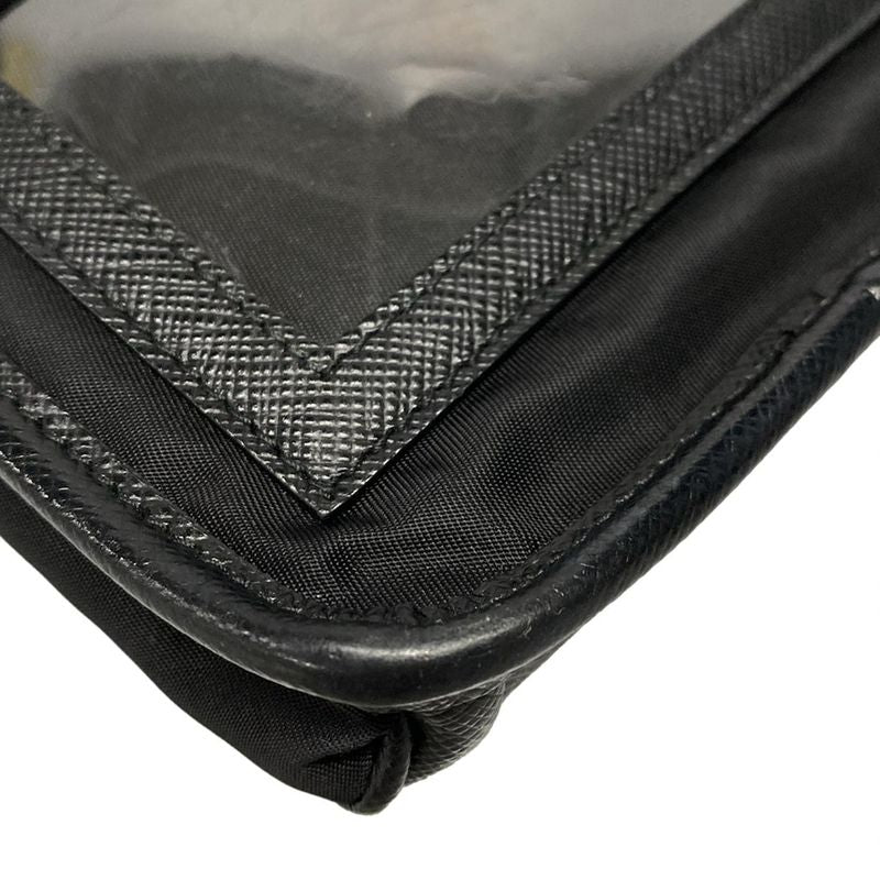 Prada Shoulder Bag Tessuto Shoulder 2zh109 Black Phone Pochette /re-nylon