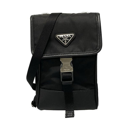 Prada Shoulder Bag Tessuto Shoulder 2zh109 Black Phone Pochette /re-nylon