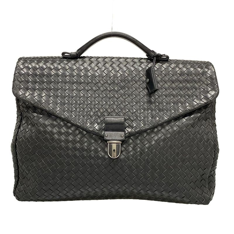 Bottega Veneta Business Bag Intrecciato 122139 Black Leather