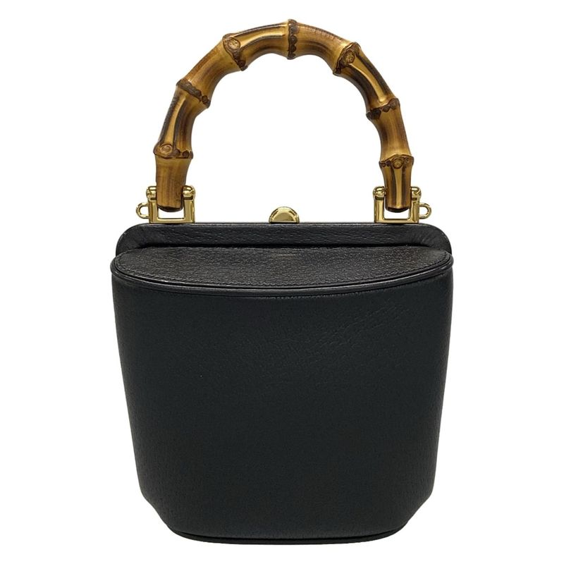 Gucci Handbag Mini Bamboo Bucket Bag 616436 Black Mini Bag Leather