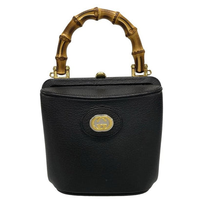 Gucci Handbag Mini Bamboo Bucket Bag 616436 Black Mini Bag Leather