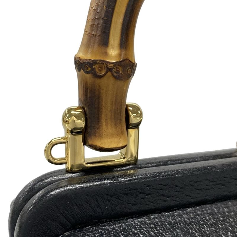 Gucci Handbag Mini Bamboo Bucket Bag 616436 Black Mini Bag Leather