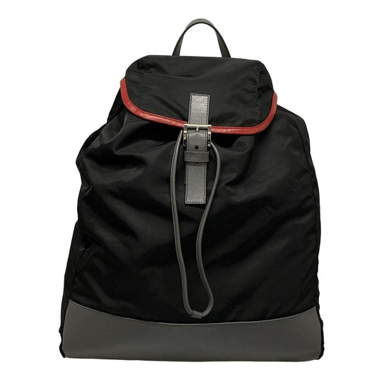 Prada Backpack Sac - Black X Gray X Red Leather