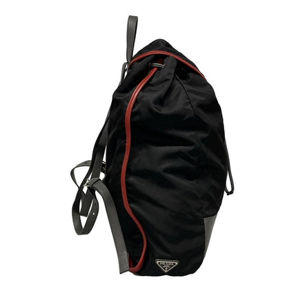 Prada Backpack Sac - Black X Gray X Red Leather