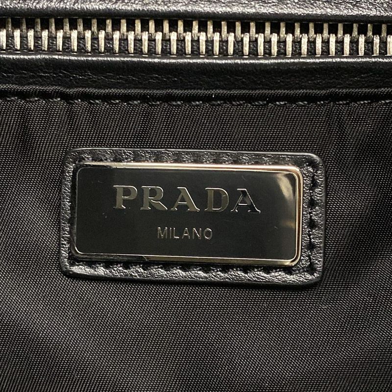 Prada Backpack Sac - Black X Gray X Red Leather