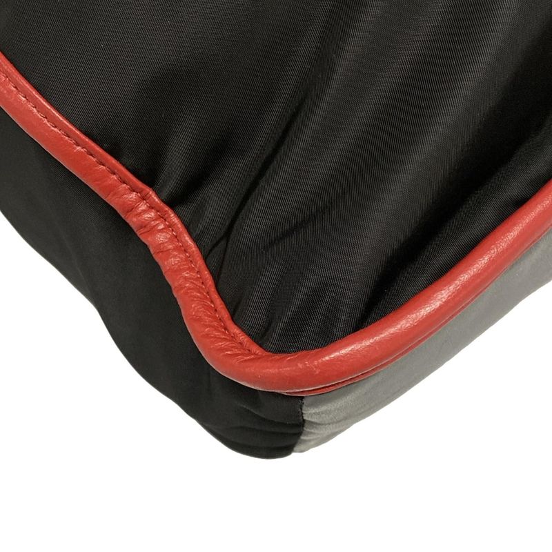 Prada Backpack Sac - Black X Gray X Red Leather