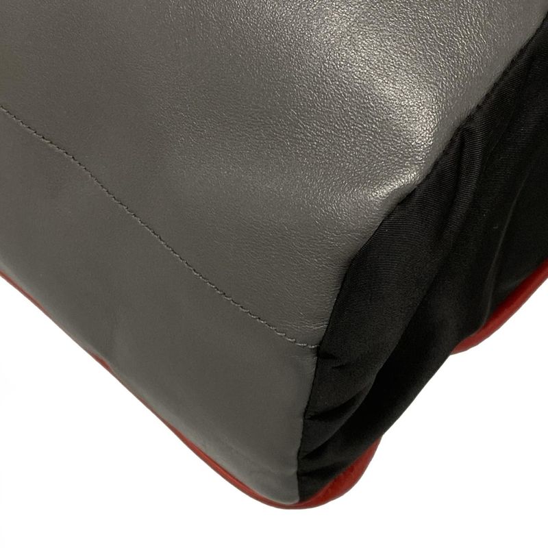 Prada Backpack Sac - Black X Gray X Red Leather