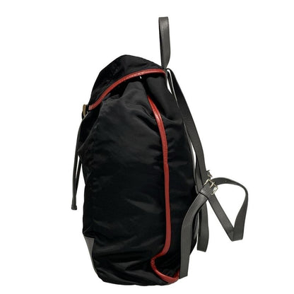 Prada Backpack Sac - Black X Gray X Red Leather