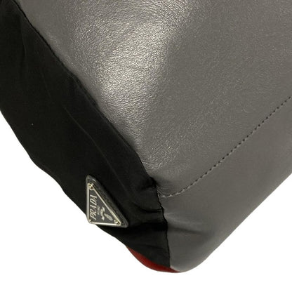 Prada Backpack Sac - Black X Gray X Red Leather