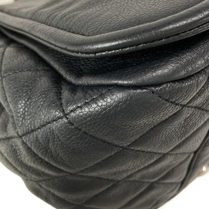 Chanel Shoulder Bag - Black Coco Mark / Chain Shoulder / Silver Hardware