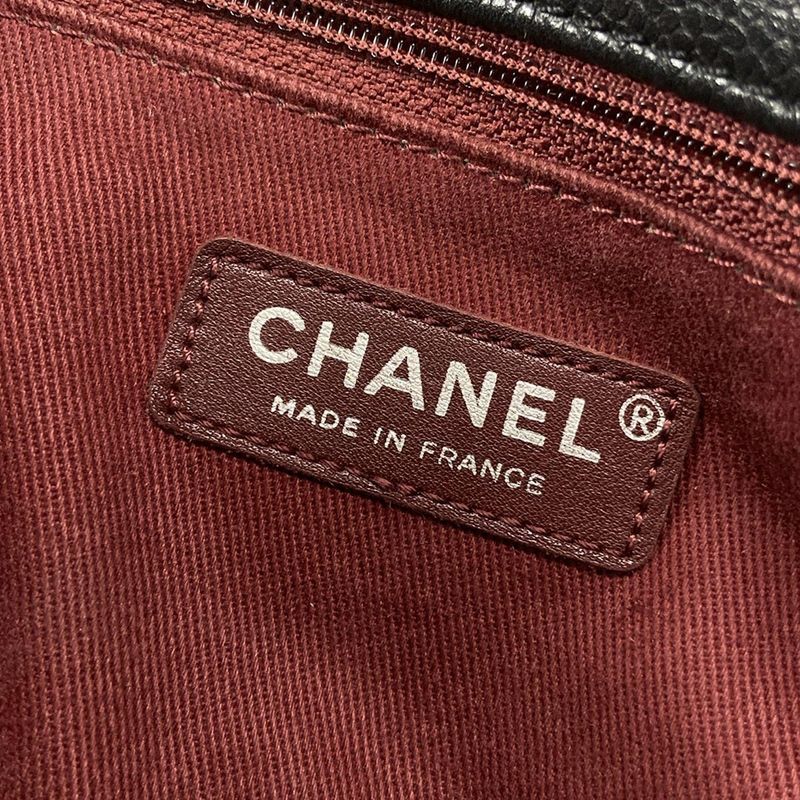 Chanel Shoulder Bag - Black Coco Mark / Chain Shoulder / Silver Hardware