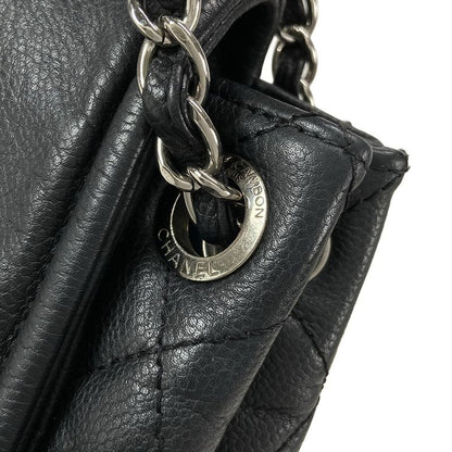 Chanel Shoulder Bag - Black Coco Mark / Chain Shoulder / Silver Hardware