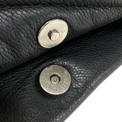 Chanel Shoulder Bag - Black Coco Mark / Chain Shoulder / Silver Hardware