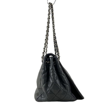 Chanel Shoulder Bag - Black Coco Mark / Chain Shoulder / Silver Hardware