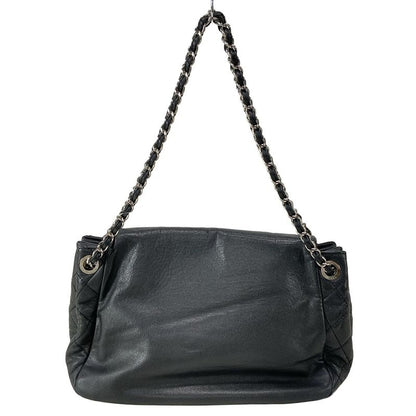 Chanel Shoulder Bag - Black Coco Mark / Chain Shoulder / Silver Hardware
