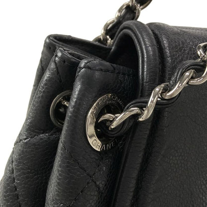 Chanel Shoulder Bag - Black Coco Mark / Chain Shoulder / Silver Hardware