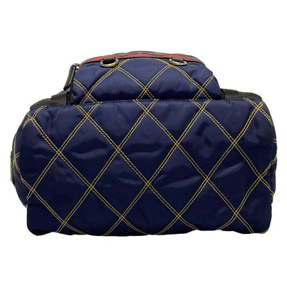 Prada Backpack Sac - Black X Dark Navy X Multi Quilted Leather