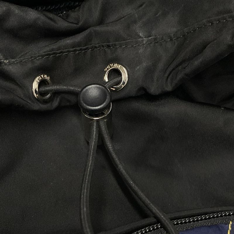 Prada Backpack Sac - Black X Dark Navy X Multi Quilted Leather