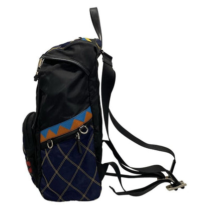 Prada Backpack Sac - Black X Dark Navy X Multi Quilted Leather
