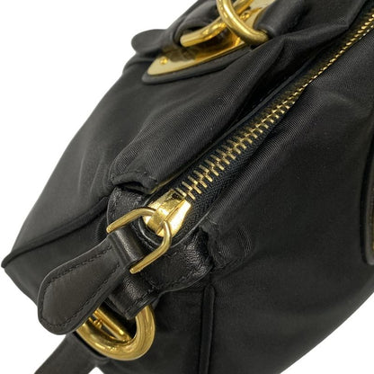 Prada Handbag - Black Leather Tag Leather