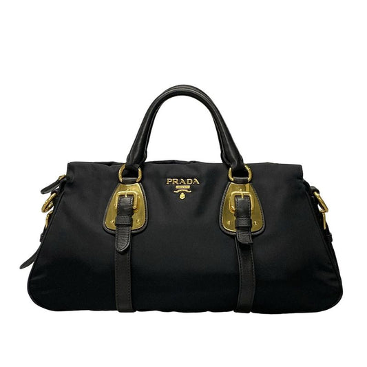 Prada Handbag - Black Leather Tag Leather