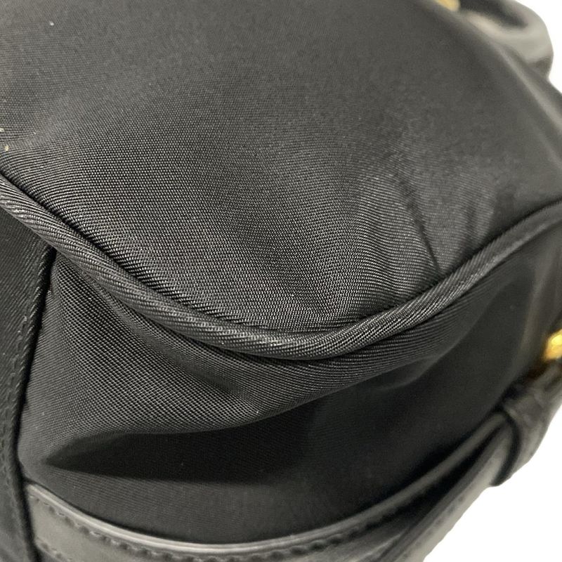 Prada Handbag - Black Leather Tag Leather