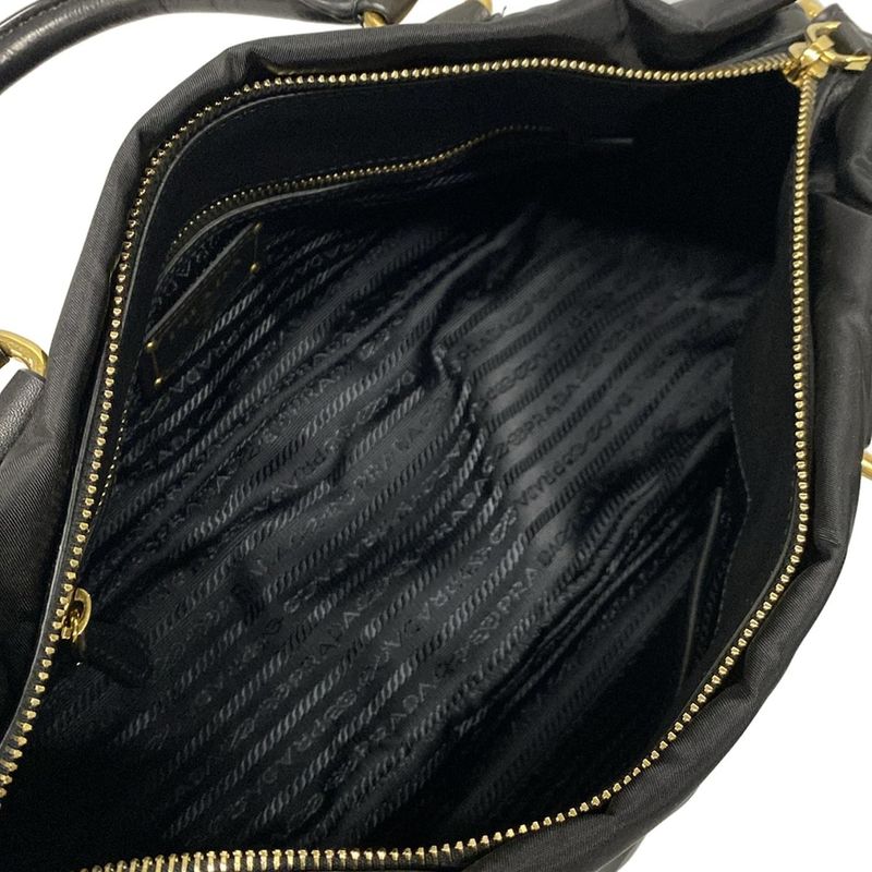 Prada Handbag - Black Leather Tag Leather