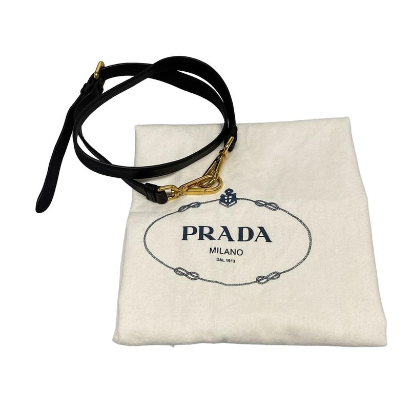 Prada Handbag - Black Leather Tag Leather