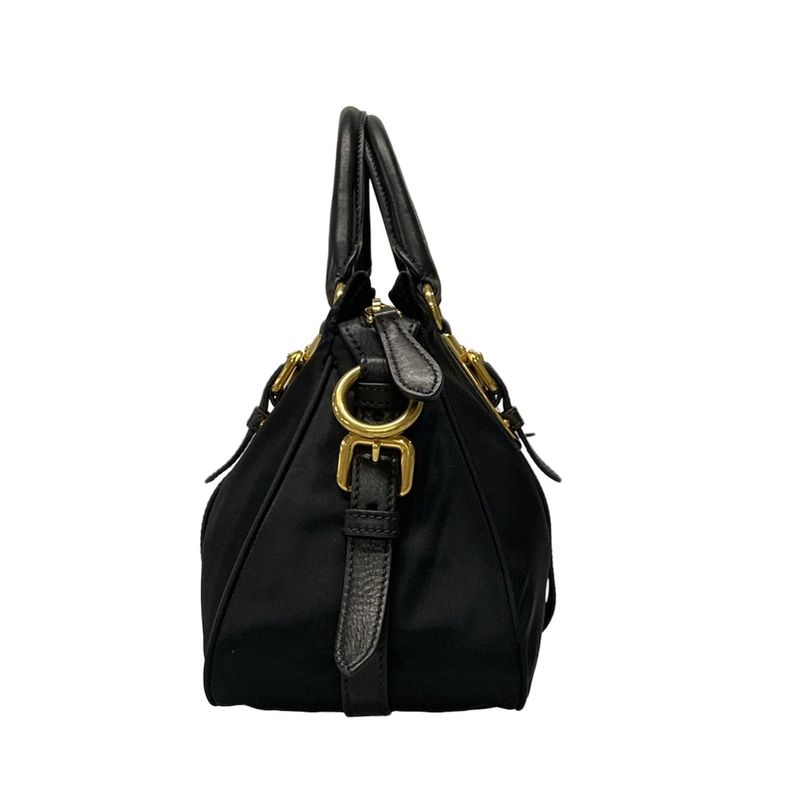 Prada Handbag - Black Leather Tag Leather