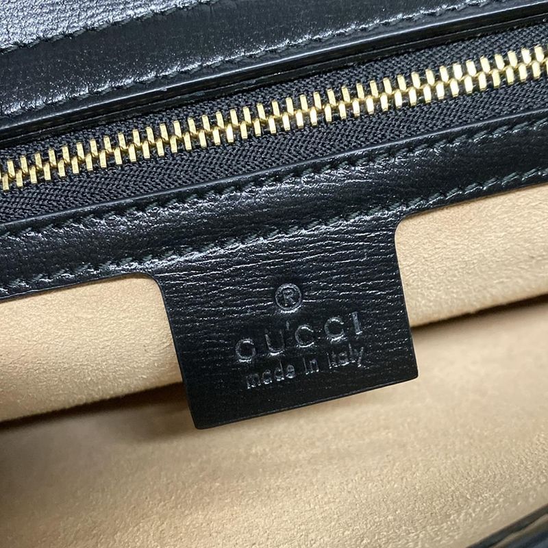 Gucci Shoulder Bag Interlocking Gmarina 576422 Black Chain Shoulder Leather