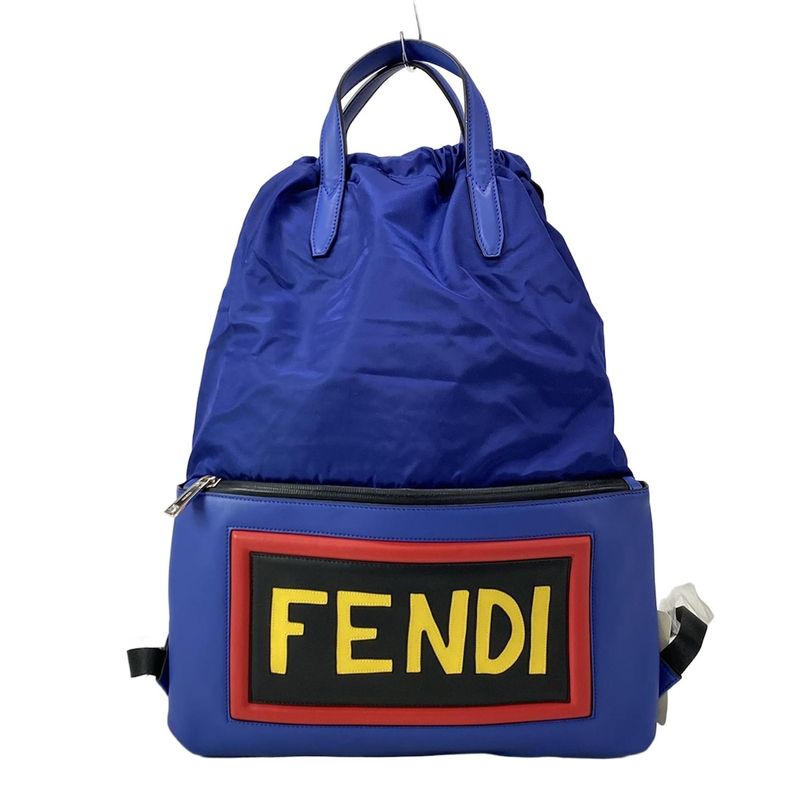 Fendi Backpack Sac - 7vz034 Blue X Red X Multi Leather