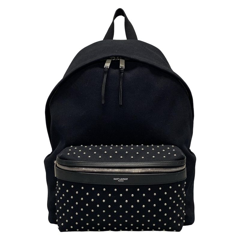 Saint Laurent Paris Backpack Sac - 534968 Black Studded Leather