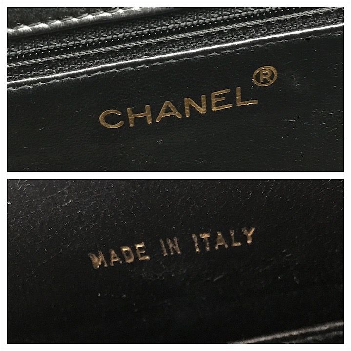 Chanel CC Logo Turnlock Patent Hand Bag Black Bag