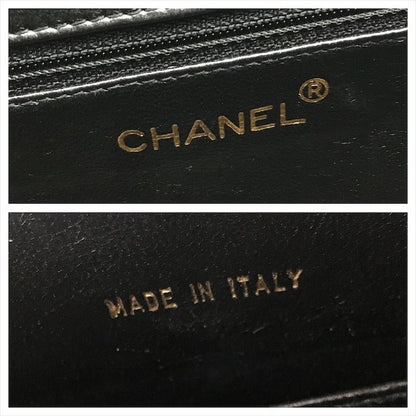 Chanel CC Logo Turnlock Patent Hand Bag Black Bag