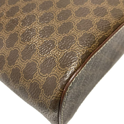 Celine Vanity Bag Macadam Pattern Dark Brown And Brown Leather