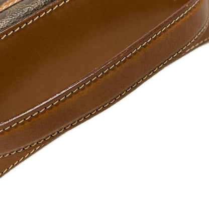 Celine Vanity Bag Macadam Pattern Dark Brown And Brown Leather