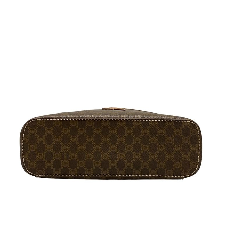 Celine Vanity Bag Macadam Pattern Dark Brown And Brown Leather