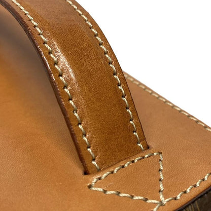 Celine Vanity Bag Macadam Pattern Dark Brown And Brown Leather