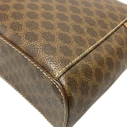 Celine Vanity Bag Macadam Pattern Dark Brown And Brown Leather