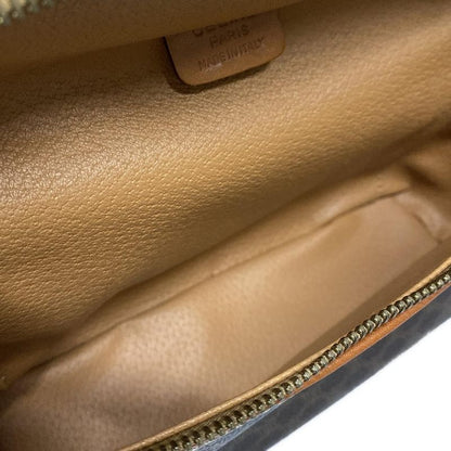 Celine Vanity Bag Macadam Pattern Dark Brown And Brown Leather