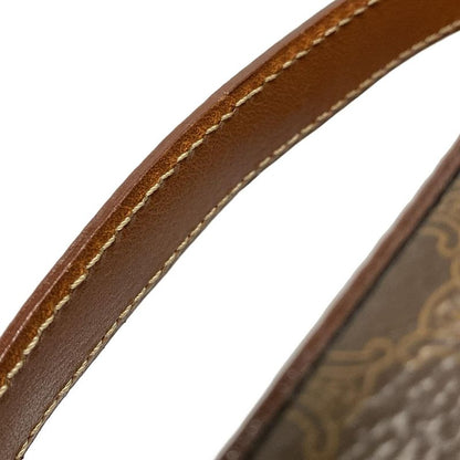 Celine Vanity Bag Macadam Pattern Dark Brown And Brown Leather