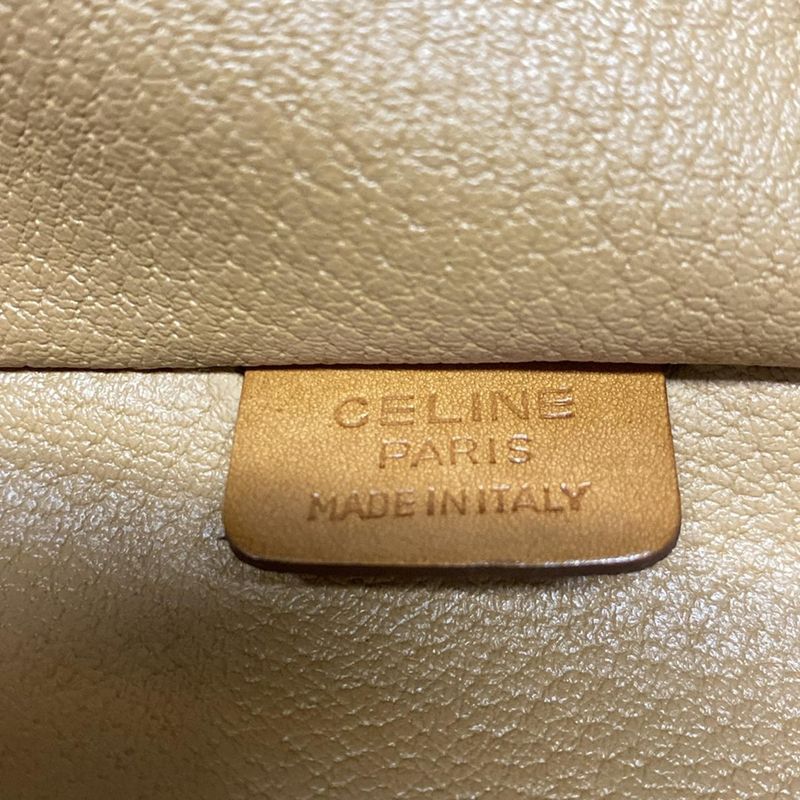 Celine Vanity Bag Macadam Pattern Dark Brown And Brown Leather