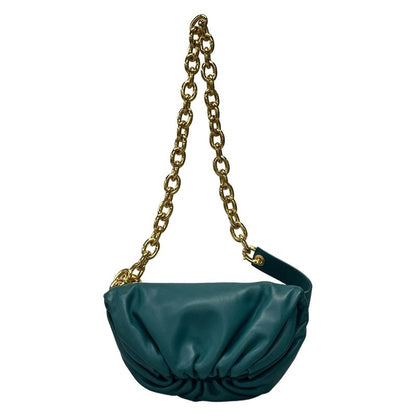 Bottega Veneta Shoulder Bag The Chain Pouch Green Chain Shoulder Leather