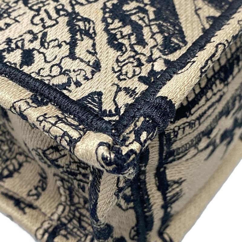 Dior/christian Dior Tote Bag Book Tote Mini Phone Bag Beige And Black