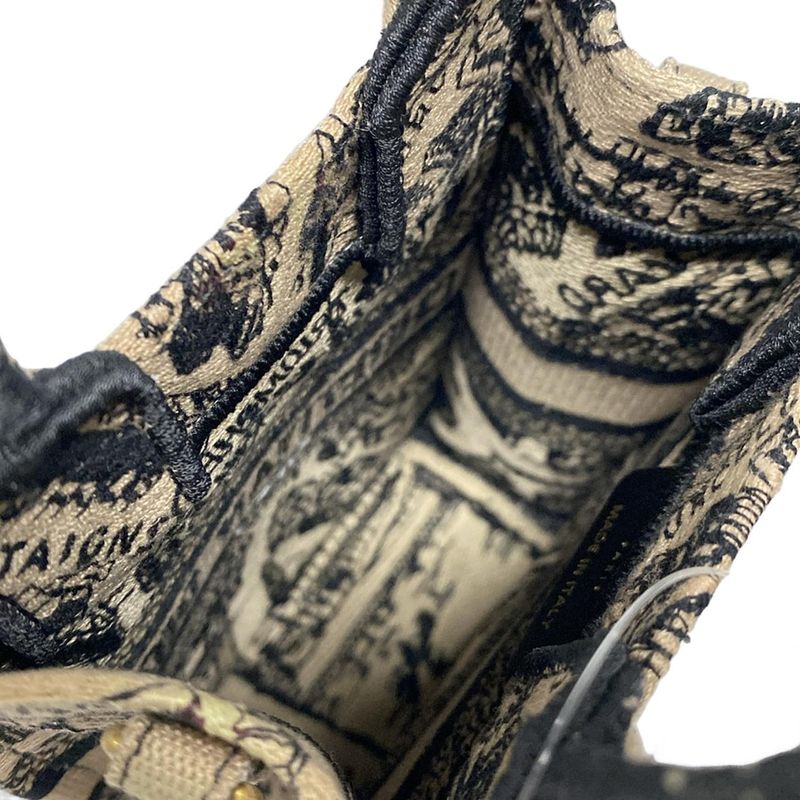 Dior/christian Dior Tote Bag Book Tote Mini Phone Bag Beige And Black