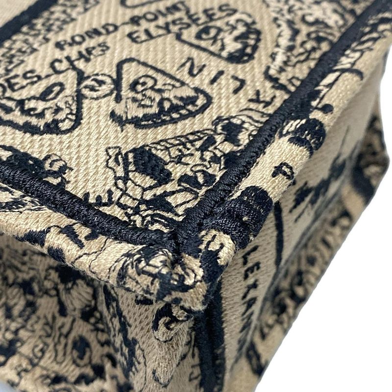 Dior/christian Dior Tote Bag Book Tote Mini Phone Bag Beige And Black