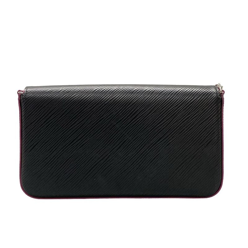 Louis Vuitton Wallet Epi Pochette Felice M64579 Noir Black × Hot Pink Leather